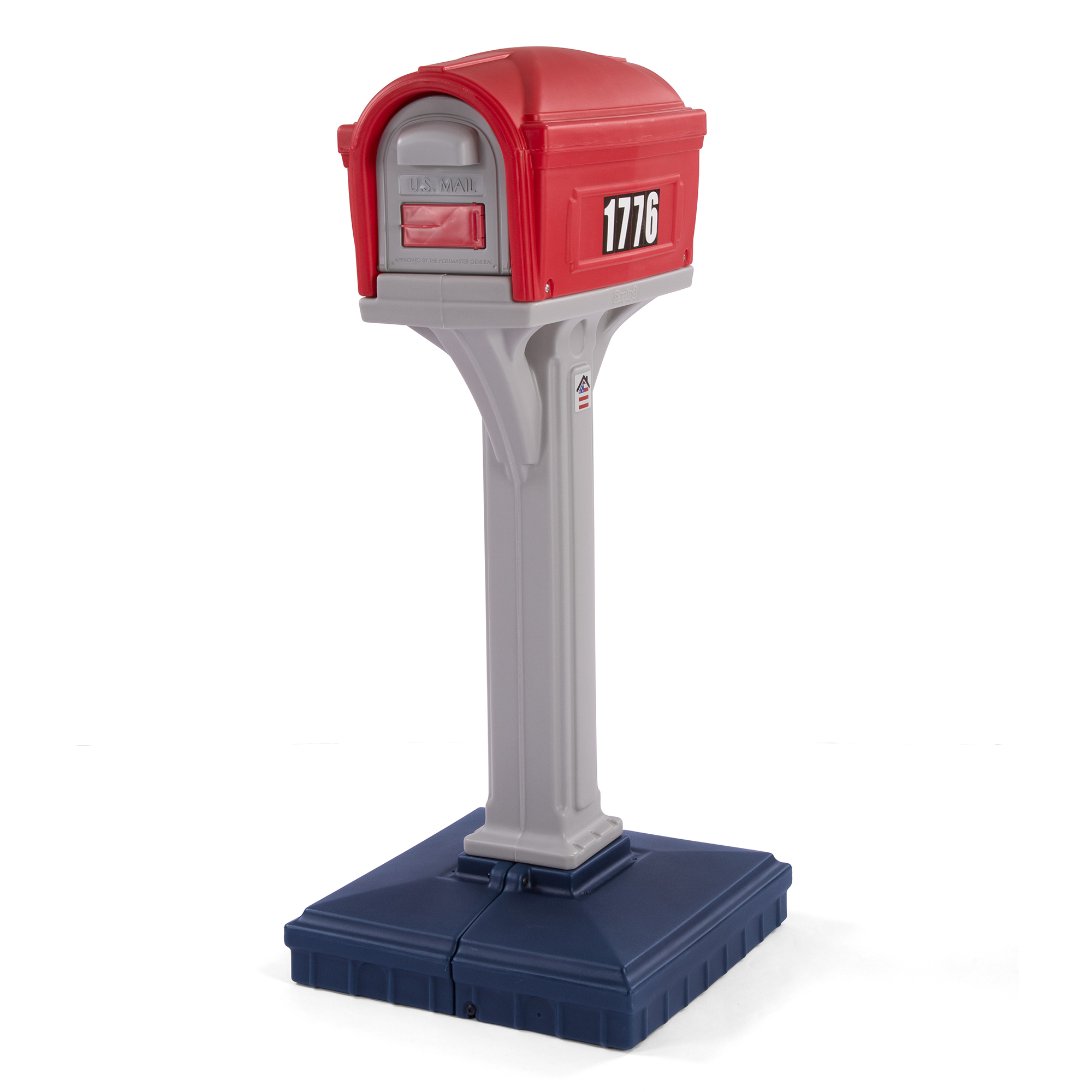 Simplay3 Company Dig-Free Easy Up Classic Mailbox - 21in. Height, Plastic, Red/White/Blue, Model# 420020-01